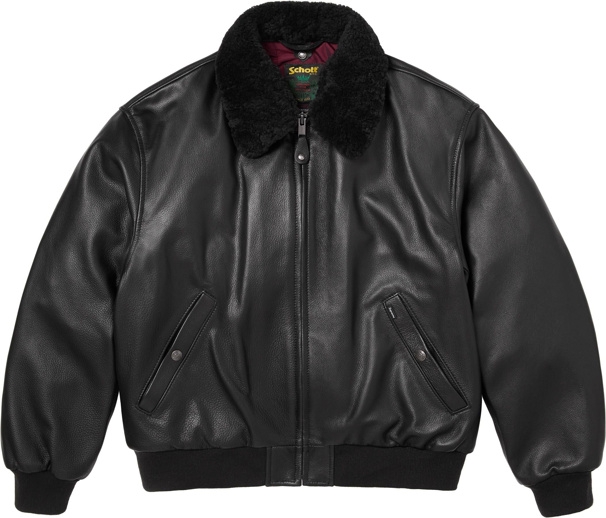 Supreme®/Schott® Shearling Collar Bomber Jacket view 13